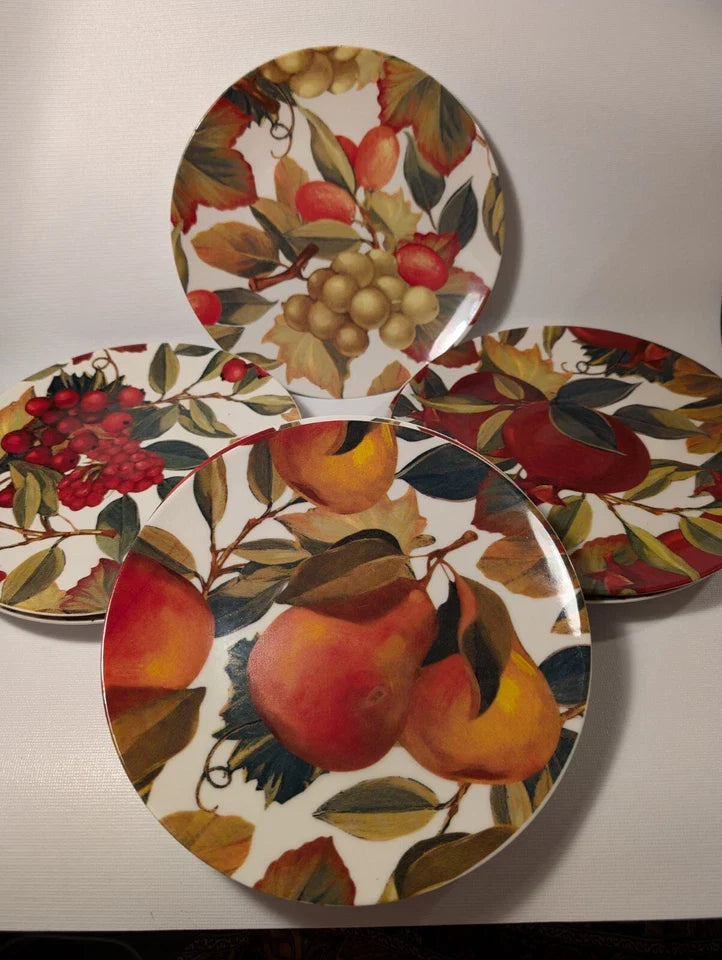 Set 7 Harry And David Fall Fruit Themed Plates 2007