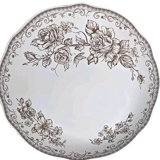 Set of Four (4) Pioneer Woman ~ AGATHA BROWN ~ 8" ~ Stoneware ~ Salad Plates
